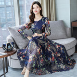 High Fashion Floral Chiffon Long Dress