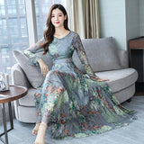 High Fashion Floral Chiffon Long Dress