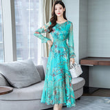 High Fashion Floral Chiffon Long Dress