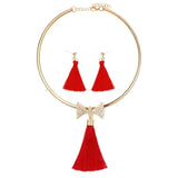 Women's Tassel Jewelry with Pearl Choker Holiday Collection