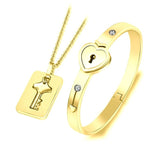 Fashion Concentric Lock and Key Titanium Steel Stainless Holiday Collection