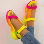 Multi Color Wedge Platform Sandals