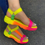 Multi Color Wedge Platform Sandals