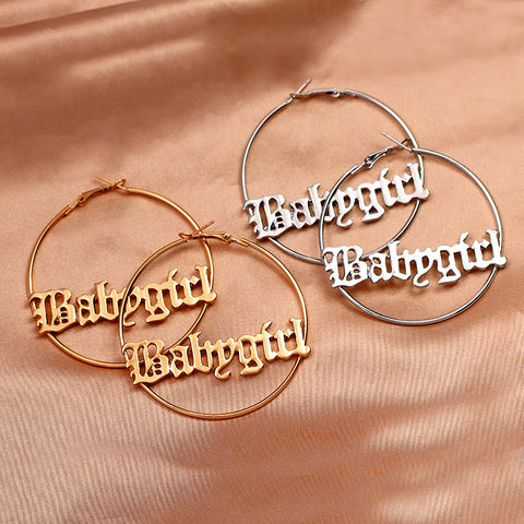 Hip-hop Hyperbole Big Circle Hoop Earrings Gold & Silver