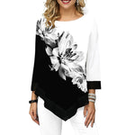 Women's Blouse with Asymmetric Hem