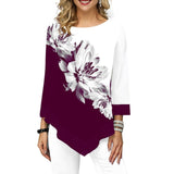 Women's Blouse with Asymmetric Hem