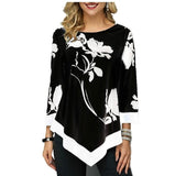 Women's Blouse with Asymmetric Hem