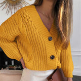 Vintage Cardigan Knitted V-Neck Sweater