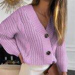 Vintage Cardigan Knitted V-Neck Sweater