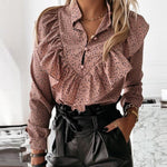 Elegant Polka Dot Ruffle blouse