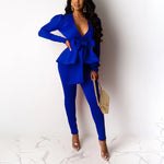 Plus Size Ladies Blue and Pink Two Piece Set