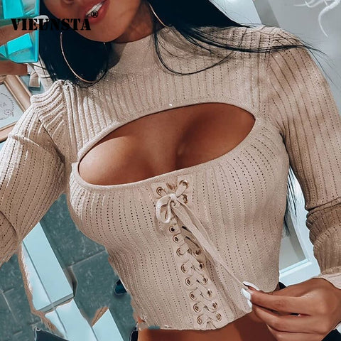 Sexy Off Shoulder Hollow Out O-neck