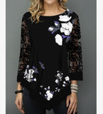 Women's Blouse with Asymmetric Hem