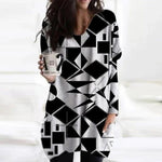 Abstract Face Blouse with Irregular Long Sleeves