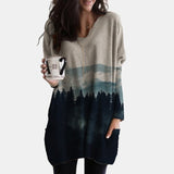 Abstract Face Blouse with Irregular Long Sleeves