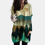 Abstract Face Blouse with Irregular Long Sleeves