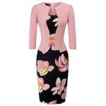 One-piece Formal Floral Pencil Dress