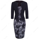 One-piece Formal Floral Pencil Dress