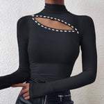 Sexy Off Shoulder Hollow Out O-neck