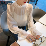 Chiffon Blouse with Loose Bell Sleeve