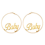 Hip-hop Hyperbole Big Circle Hoop Earrings Gold & Silver