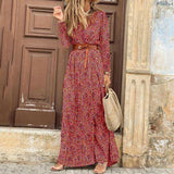 Women Elegant Button Down Long Shirt Dress