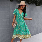 Women Elegant Button Down Long Shirt Dress