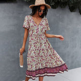 Women Elegant Button Down Long Shirt Dress