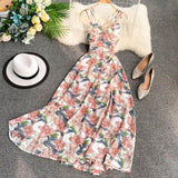 Floral Summer Dress with Sexy V-neck