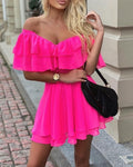 Elegant Mini with Off Shoulder Ruffles