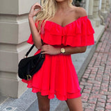 Elegant Mini with Off Shoulder Ruffles