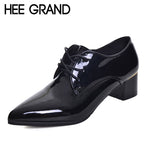 Women's Pointed Toe Leather Fashion Lace-up