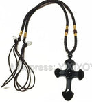 Natural Black Obsidian Carved Cross