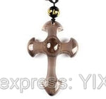 Natural Black Obsidian Carved Cross