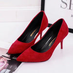 Red Pointed Toe Pumps for Women