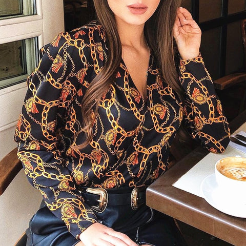 Printed Vintage Vogue Criss-cross Blouse