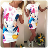 Casual Cartoon O-neck Mini Dress