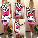 Casual Cartoon O-neck Mini Dress