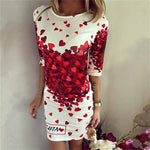 Casual Cartoon O-neck Mini Dress