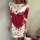 Casual Cartoon O-neck Mini Dress