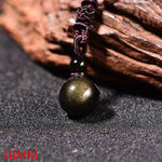 Golden Obsidian Bead Pendant Necklace