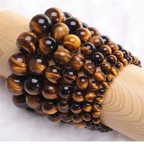 Minimalist Natural Stone Beads Tiger Eye Bracelet