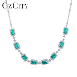 Luxury Emerald  Necklace for Women 925 Sterling Silver