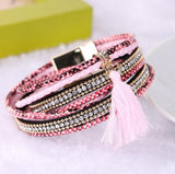 Leather Charm with Pearls Bracelets and Bangles for Women Bohemian