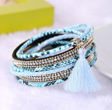 Leather Charm with Pearls Bracelets and Bangles for Women Bohemian