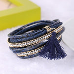 Leather Charm with Pearls Bracelets and Bangles for Women Bohemian