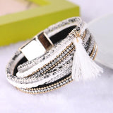 Leather Charm with Pearls Bracelets and Bangles for Women Bohemian