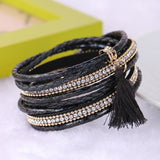 Leather Charm with Pearls Bracelets and Bangles for Women Bohemian