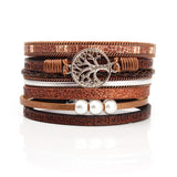 Leather Charm with Pearls Bracelets and Bangles for Women Bohemian