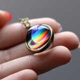 Nebula Galaxy Double Sided Pendant Necklace